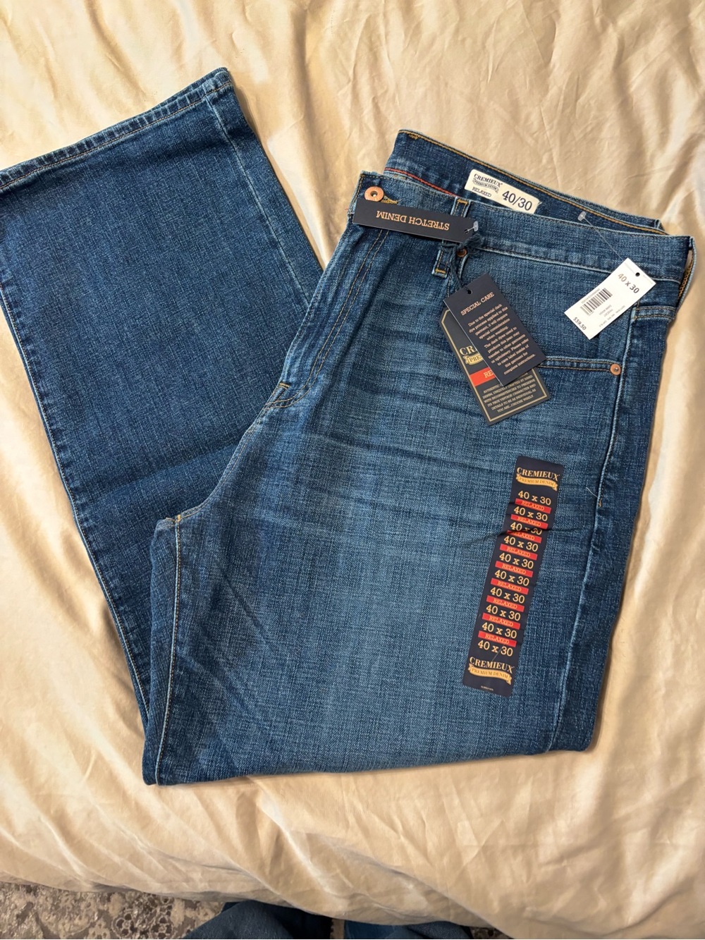 NWT Daniel Cremieux Premium Denim Men’s Relaxed Fit Jeans 40x30